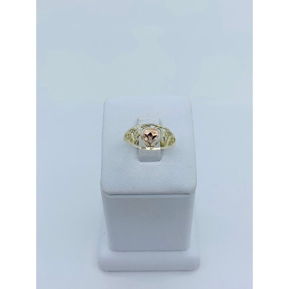 10k gold ring heart band size 7